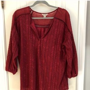Lucky Brand EST 1990 Red Blouse